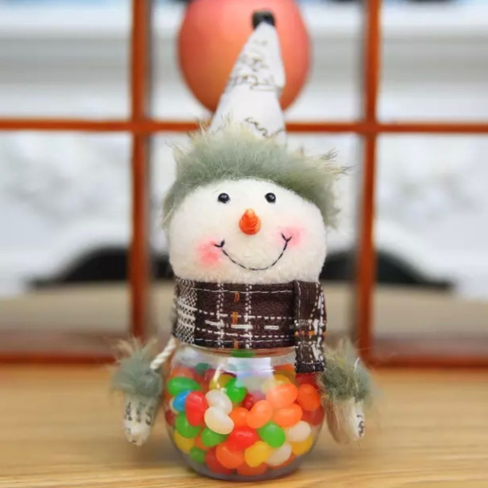 421A- NATURAL SNOWMAN CHRISTMAS CANDY JAR